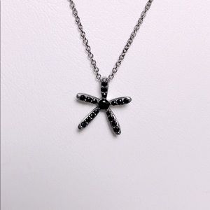 Genuine 925 sterling & black CZ starfish n…